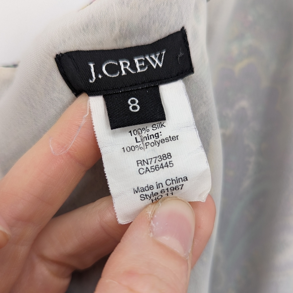 J.Crew Blouson Silk Dress in Royal Paisley Size 8 - Picture 7 of 16